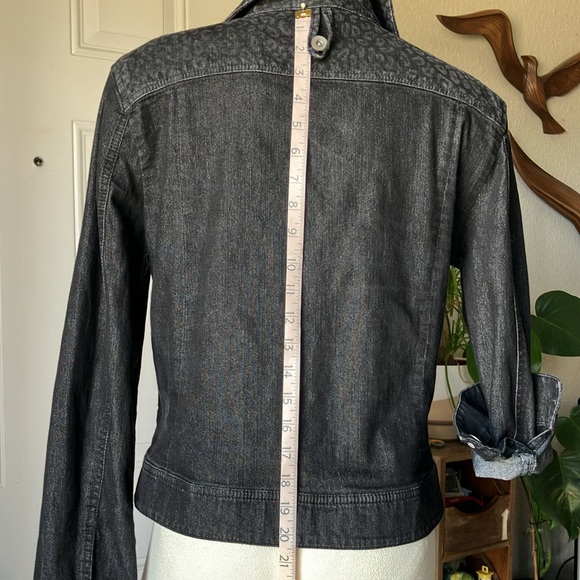 Denim Jacket- Black and Leopard - Picture 7 of 13
